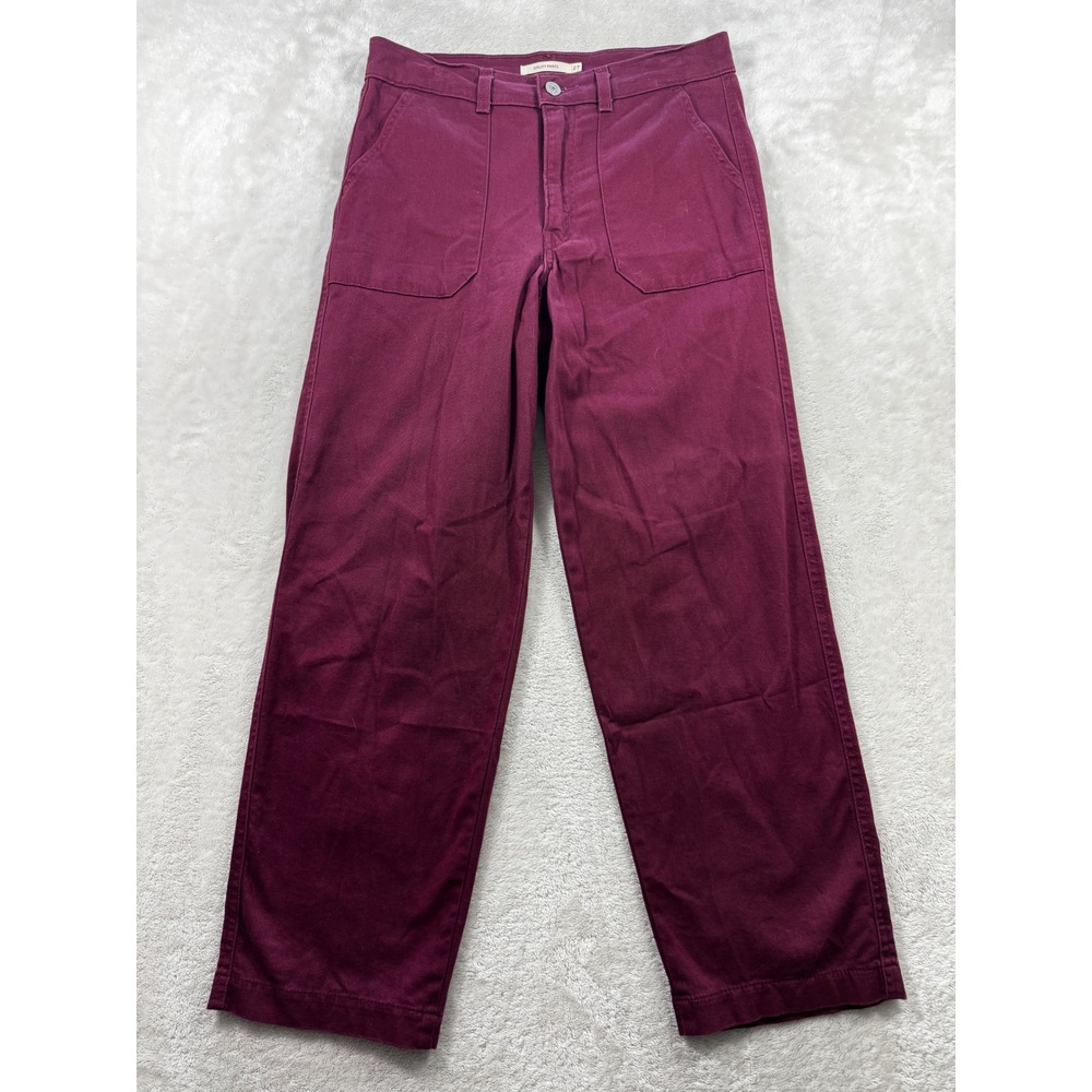 Levi's Womens Utility Straight Leg Maroon Pants 27 Meas: 30x26.5